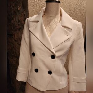 White House Black Market Ivory Pea Coat